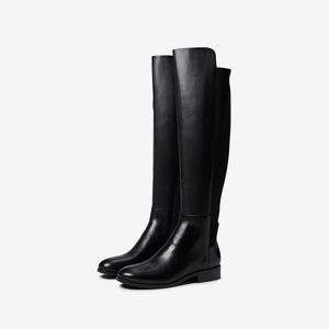 Cole Haan Isabelle Black Leather Over-the-Knee Boots